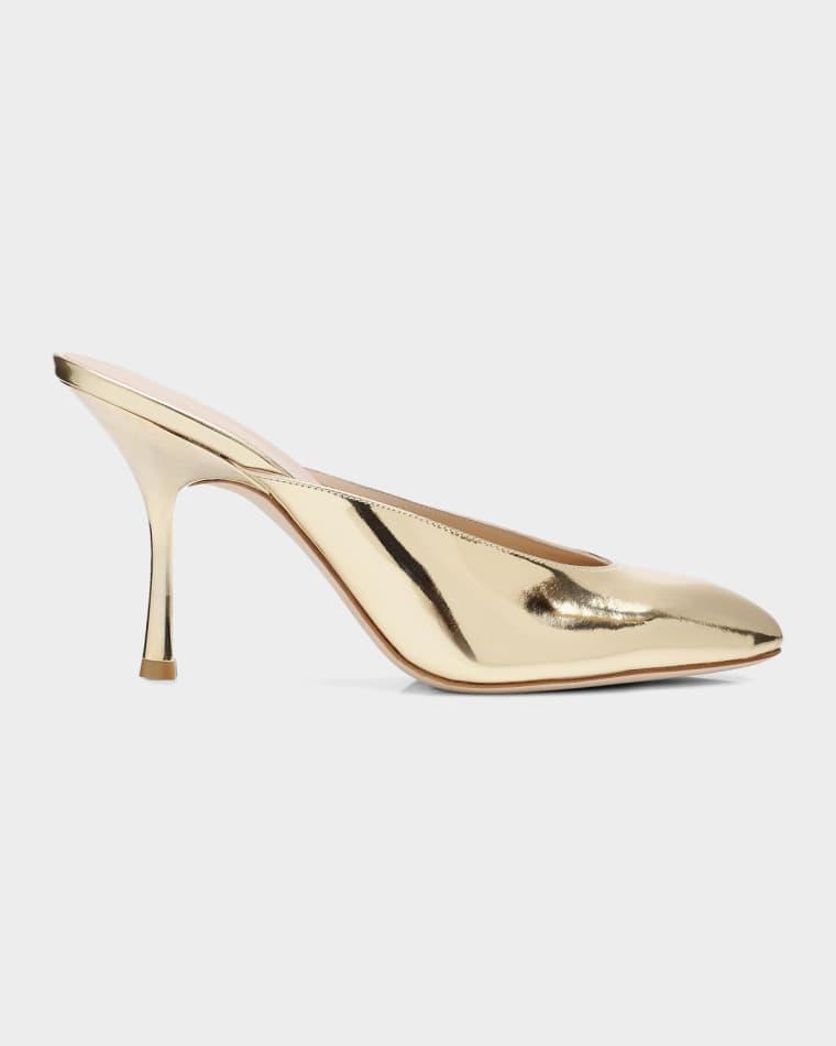 85mm Madison Metallic Leather Mule Pumps by STUART WEITZMAN