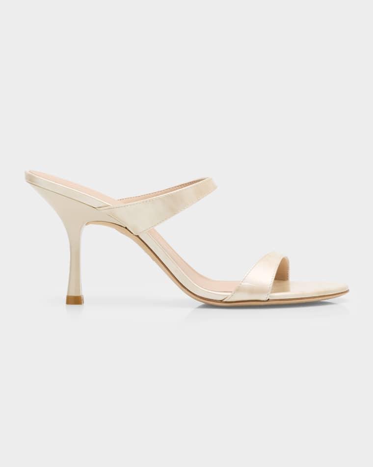 85mm Nudist Leather Dual-Strap Sandals by STUART WEITZMAN