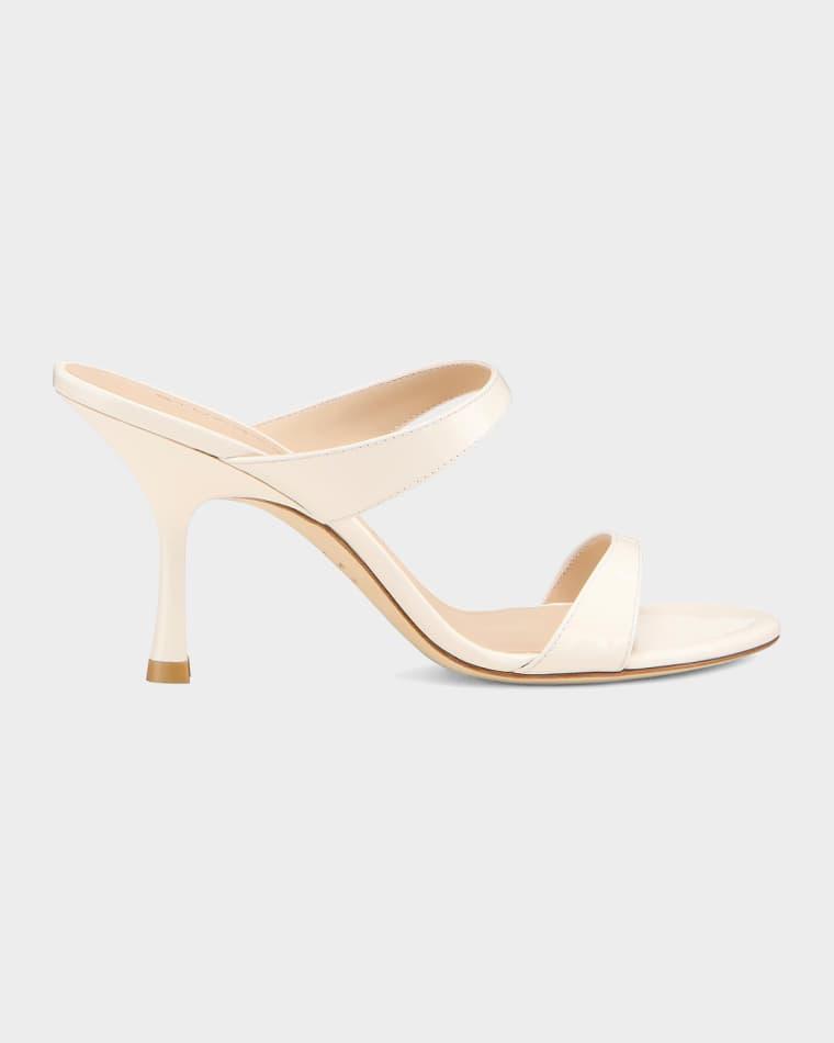 85mm Nudist Patent Leather Dual-Strap Sandals by STUART WEITZMAN