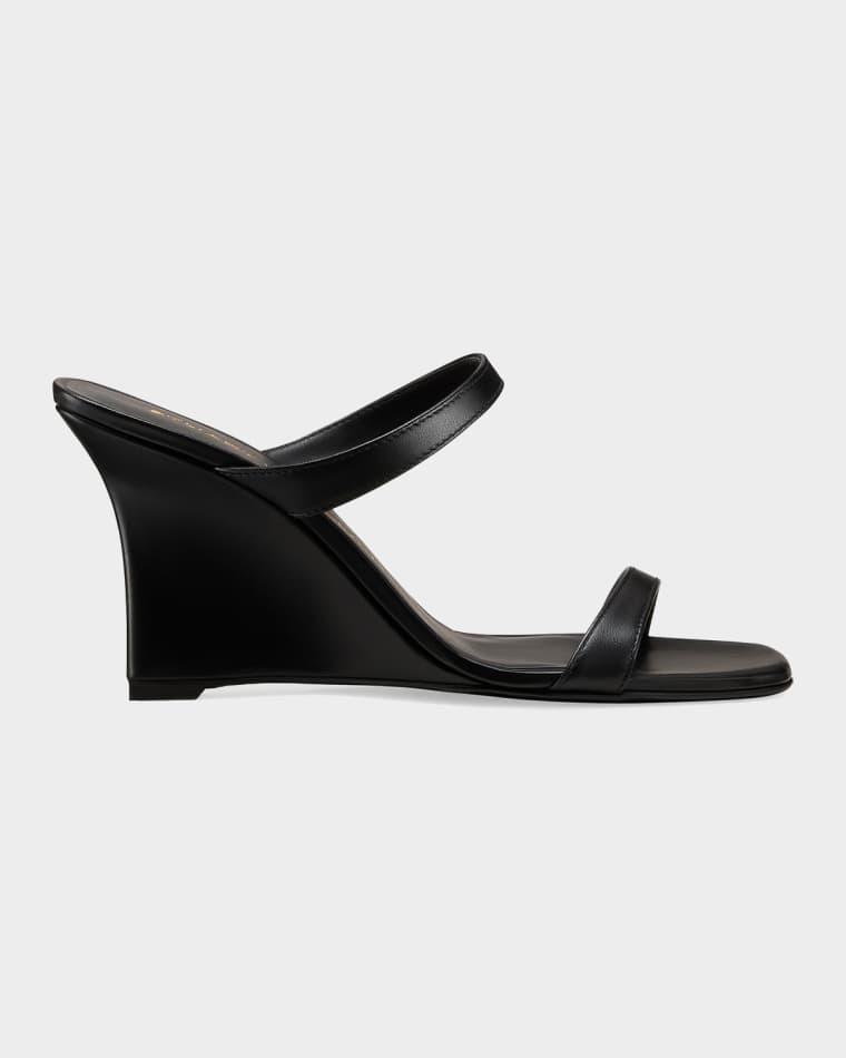 85mm Vinnie Leather Wedge Sandals by STUART WEITZMAN
