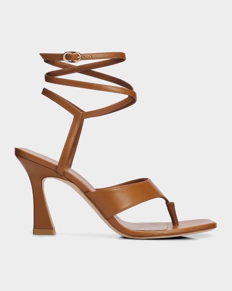85mm Vinnie Leather Wrap Thong Sandals by STUART WEITZMAN