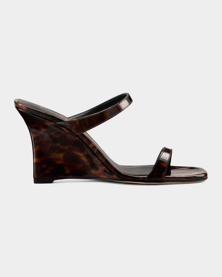 85mm Vinnie Patent Leather Wedge Mules by STUART WEITZMAN