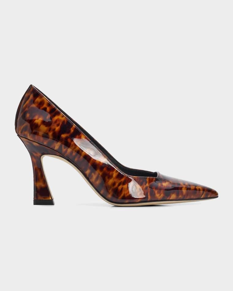 85mm Vinnie Tortoise-Printed Leather Pumps by STUART WEITZMAN