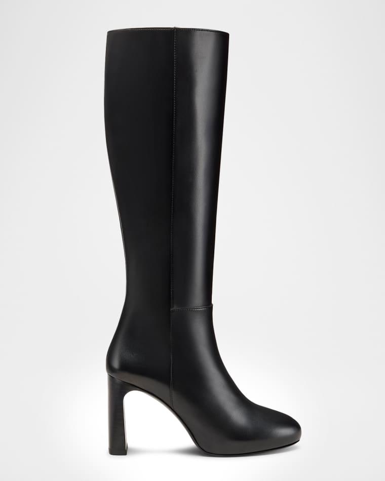 90mm Babette Leather Knee-High Platform Boots by STUART WEITZMAN