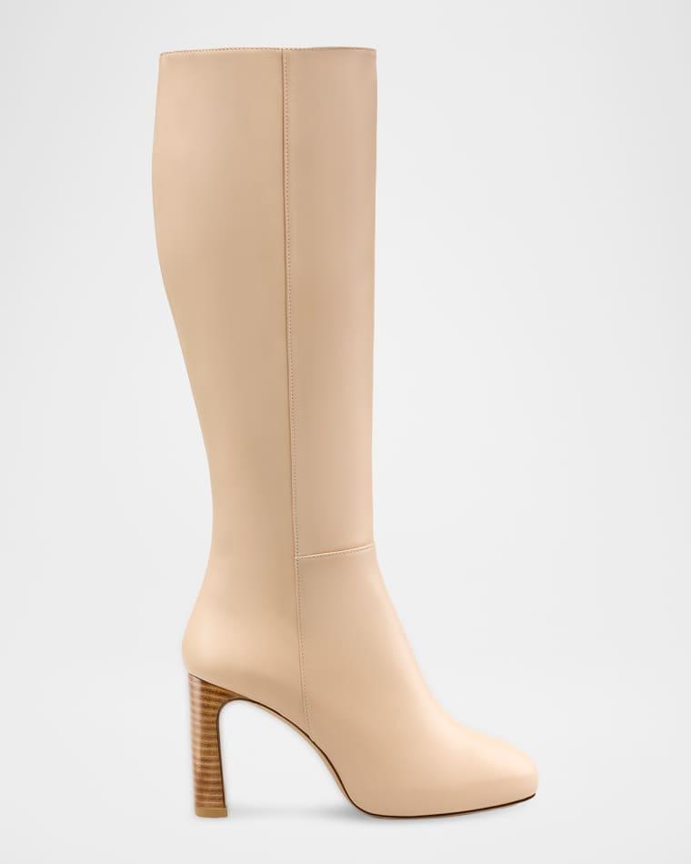 90mm Babette Leather Knee-High Platform Boots by STUART WEITZMAN