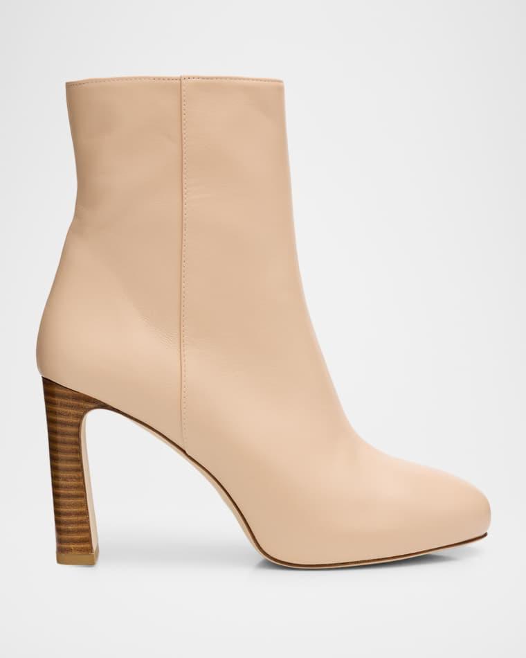 90mm Babette Leather Platform Booties by STUART WEITZMAN
