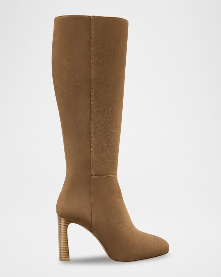 90mm Babette Suede Knee-High Platform Boots by STUART WEITZMAN