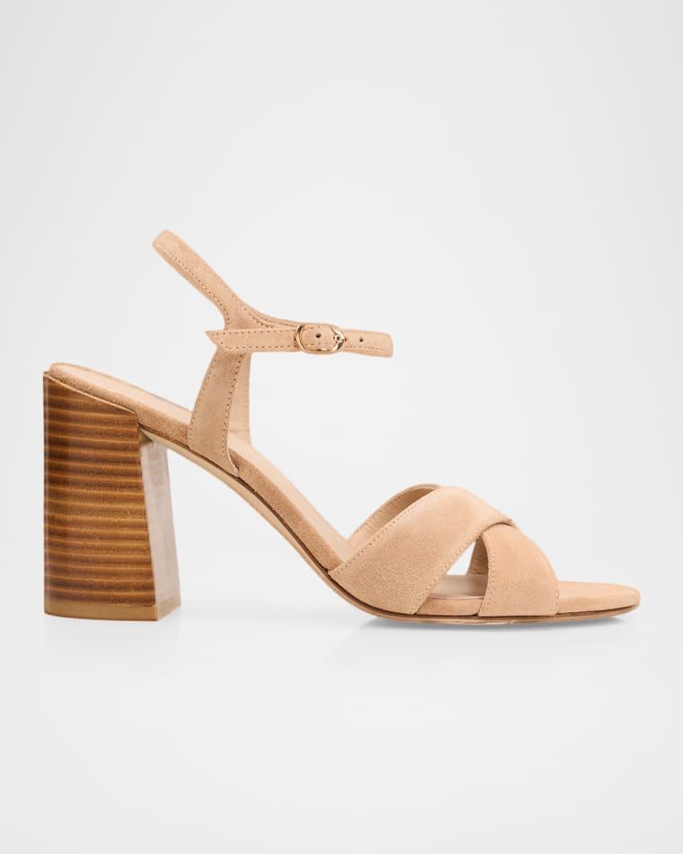 Alyssa 85mm Suede Block-Heel Sandals by STUART WEITZMAN