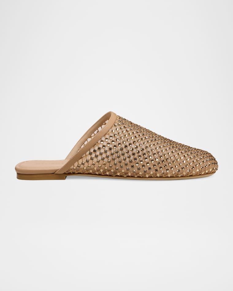 Bareitall Embellished Mesh and Leather Mules by STUART WEITZMAN