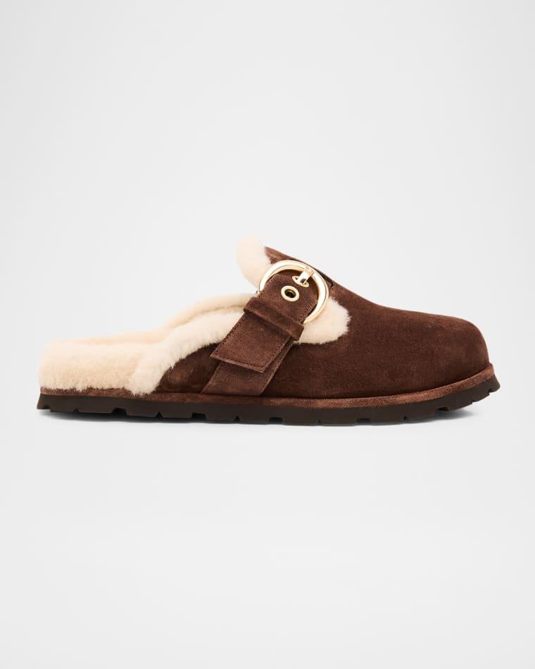 Chrystie Shearling-Lined Suede Mules by STUART WEITZMAN