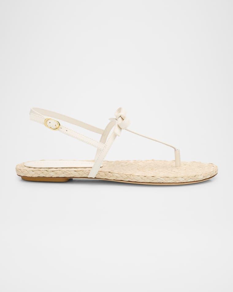Felicity Leather Bow Espadrille Sandals by STUART WEITZMAN