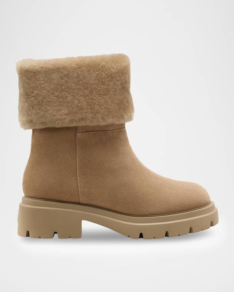 Hudson Shearling-Lined Suede Booties by STUART WEITZMAN