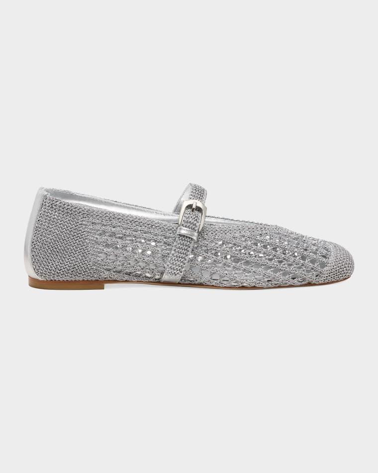 Leora Crochet Mary Jane Ballerina Flats by STUART WEITZMAN