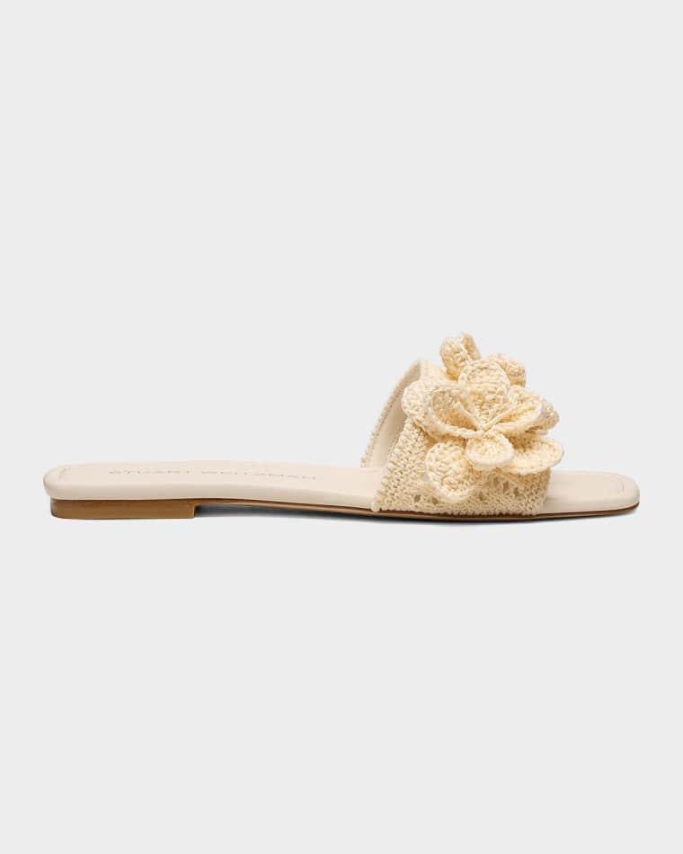 Lotus Crochet Flat Slide Sandals by STUART WEITZMAN