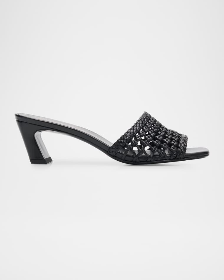 Marina 50mm Leather Angled-Heel Slide Sandals by STUART WEITZMAN