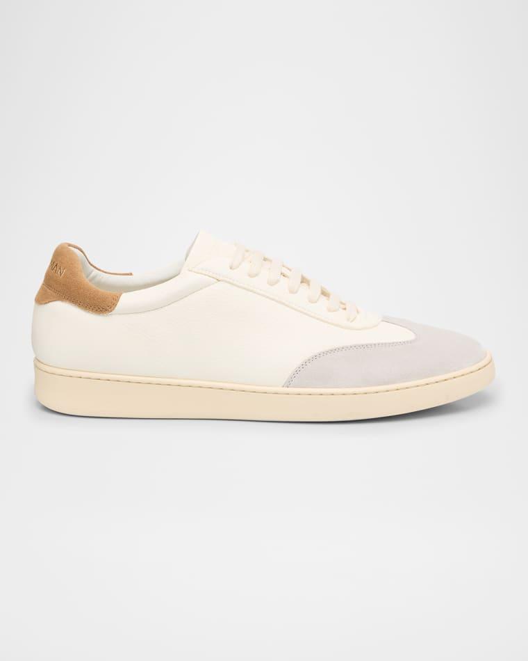 Men's Banner Leather T-Toe Low-Top Sneakers by STUART WEITZMAN