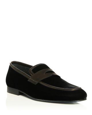 Men's Dino Velvet & Leather Penny Loafers by STUART WEITZMAN