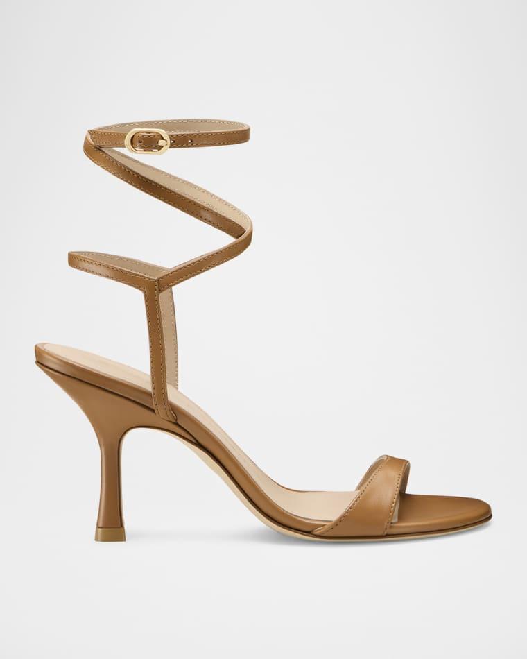 Nudist Leather Ankle-Wrap Sandals by STUART WEITZMAN