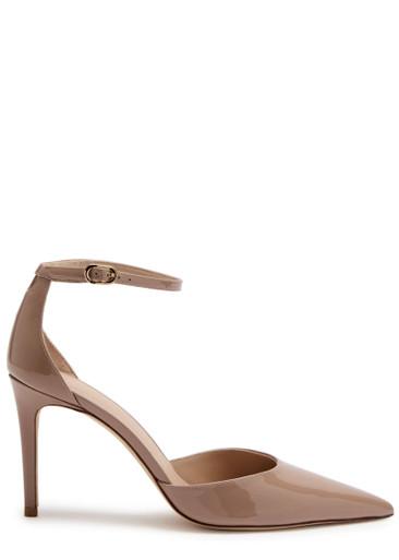 Stuart Power Strap 85 patent leather pumps by STUART WEITZMAN