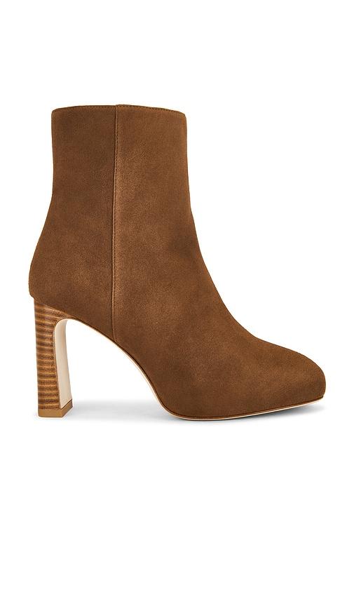 Stuart Weitzman Babette Platform Zip Bootie in Brown by STUART WEITZMAN