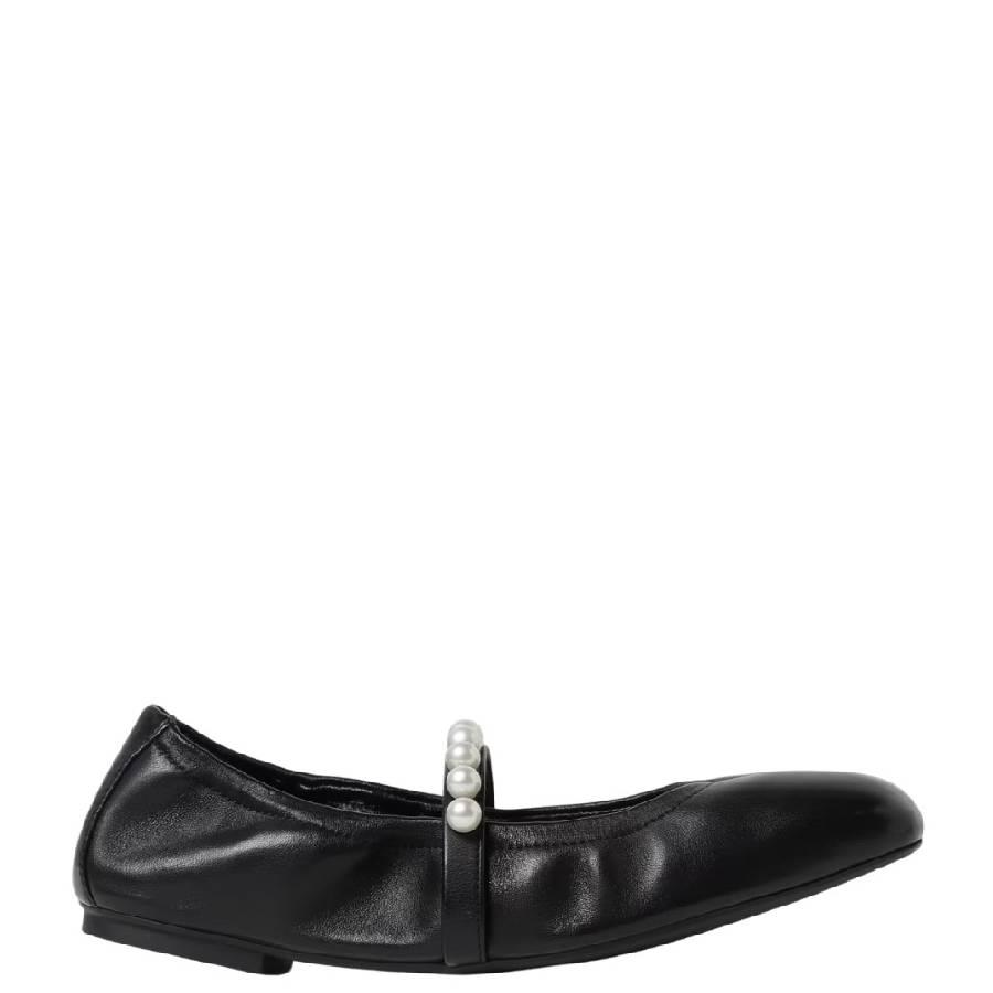 Stuart Weitzman Goldie Leather Ballet Flats by STUART WEITZMAN