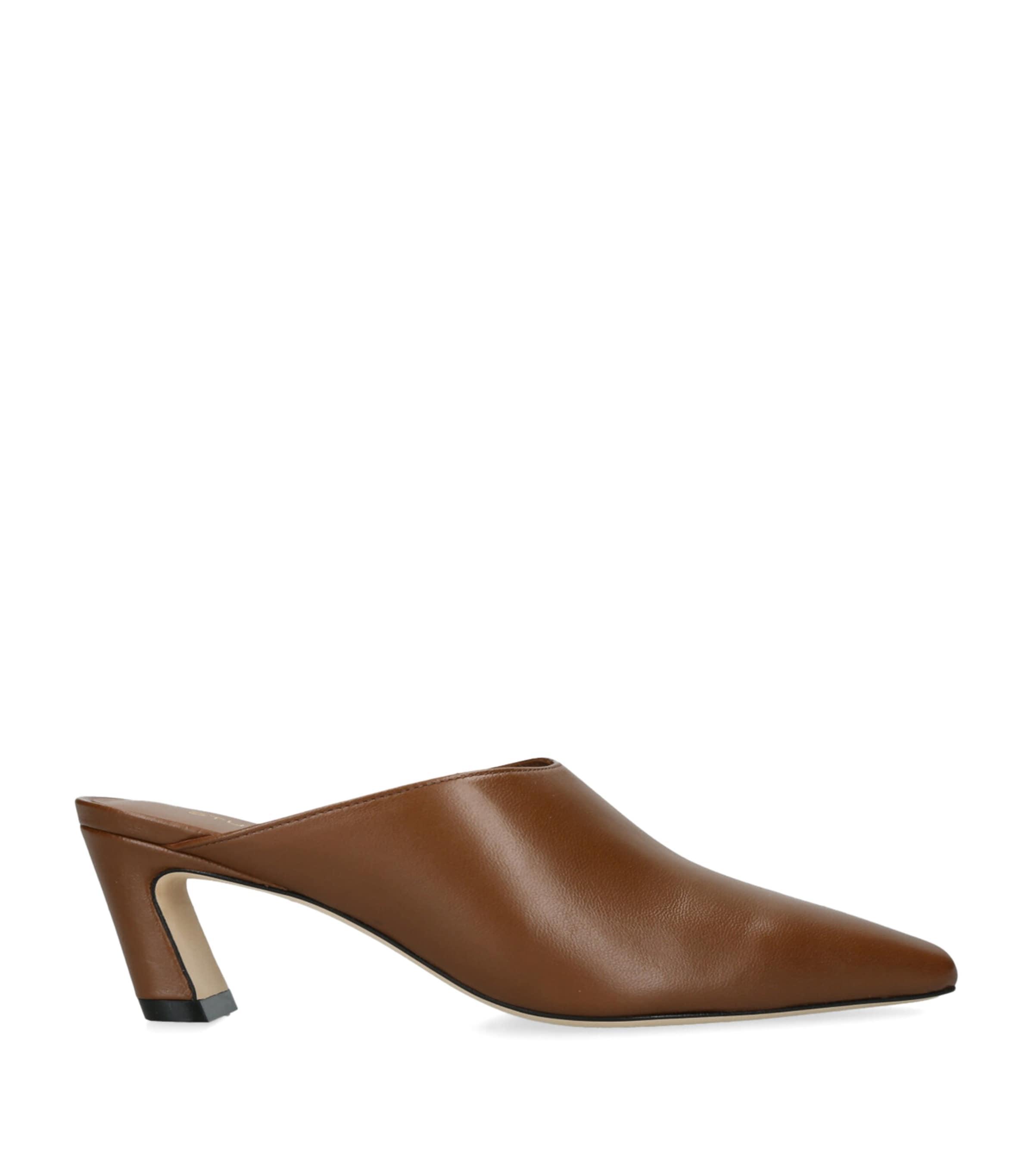 Stuart Weitzman Leather Stassi Mules 50 by STUART WEITZMAN