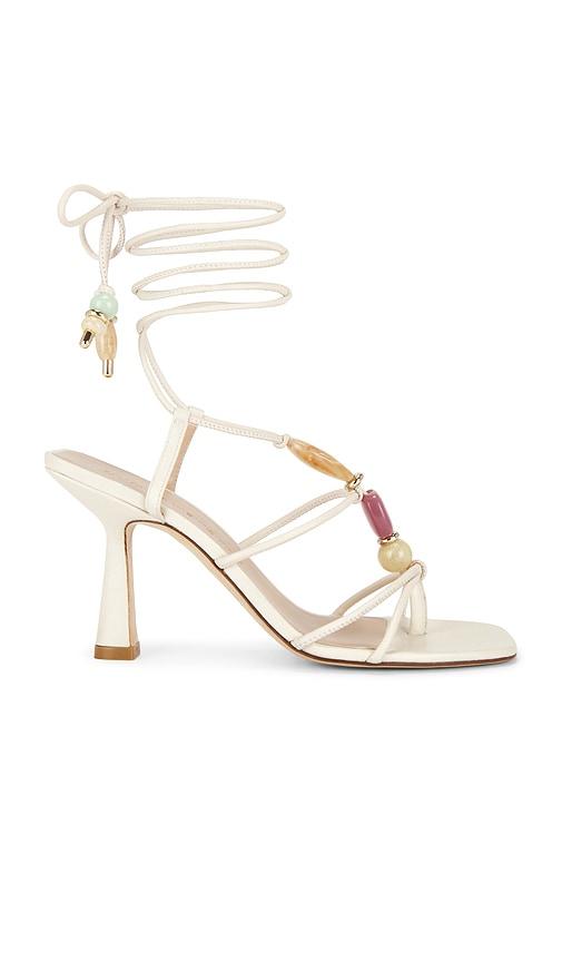 Stuart Weitzman Majorca Wrap Sandal 85 in Cream by STUART WEITZMAN