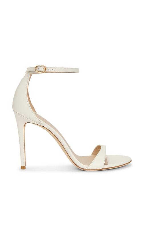Stuart Weitzman Nudist II Sandal 100 in Cream by STUART WEITZMAN