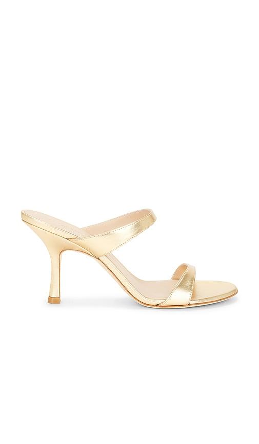 Stuart Weitzman Nudist Slide 85 in Metallic Gold by STUART WEITZMAN