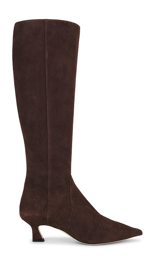 Stuart Weitzman Vinnie Zip Boot 50 in Brown by STUART WEITZMAN