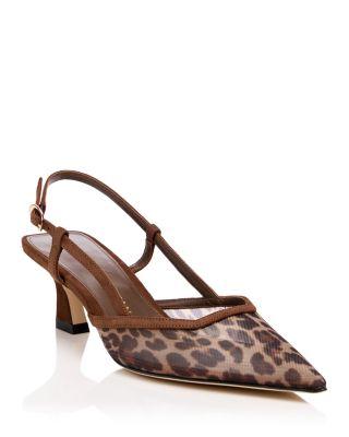 Women's Vinnie Leopard Print Mesh Slingback Pumps by STUART WEITZMAN