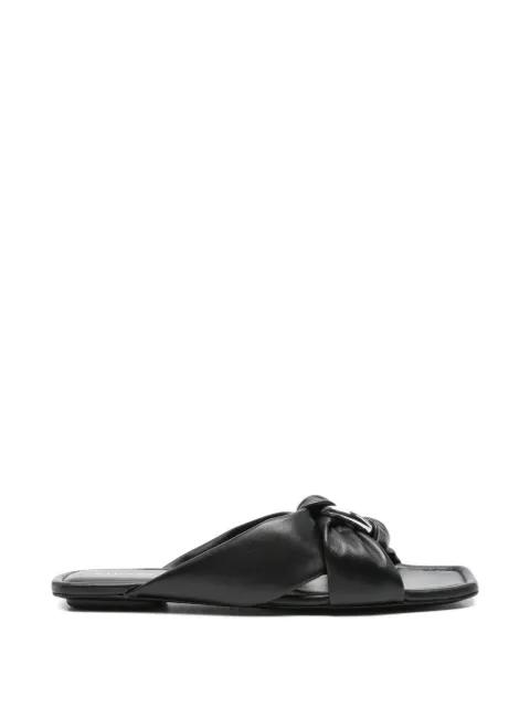 ring-detail knotted slides by STUART WEITZMAN