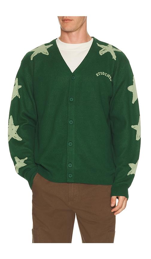 Students Golf Dexter Knit Cardigan Sweater in Dark Green by STUDENTS GOLF