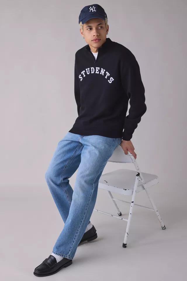 Students Golf Giovanni Spell Out Knit Quarter-Zip Sweater by STUDENTS GOLF