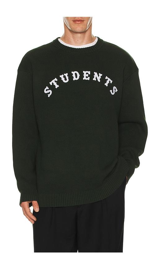 Students Golf Oakridge Knit Crew Sweater in Dark Green by STUDENTS GOLF