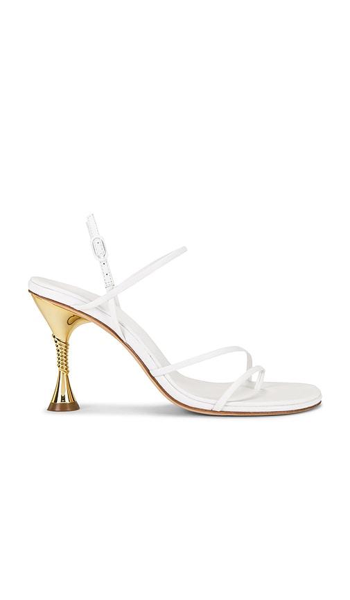 Studio Amelia Helix 90 Sandal in White by STUDIO AMELIA