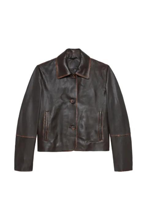 cropped leather jacket by STUDIO AR