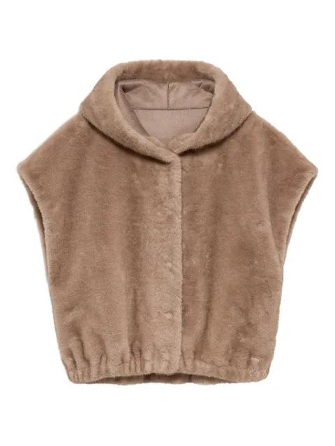 hoodied faux-fur gilet by STUDIO AR