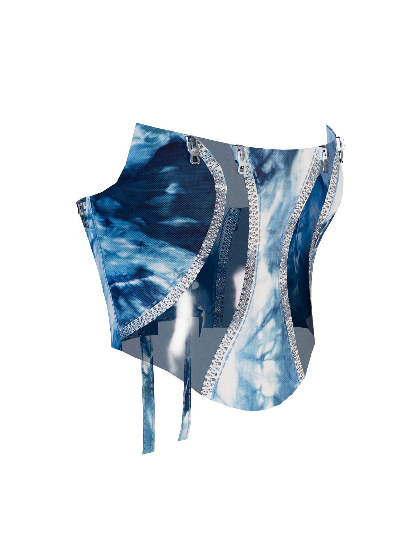 Latex Denim corset top blue by STUDIO FCLX