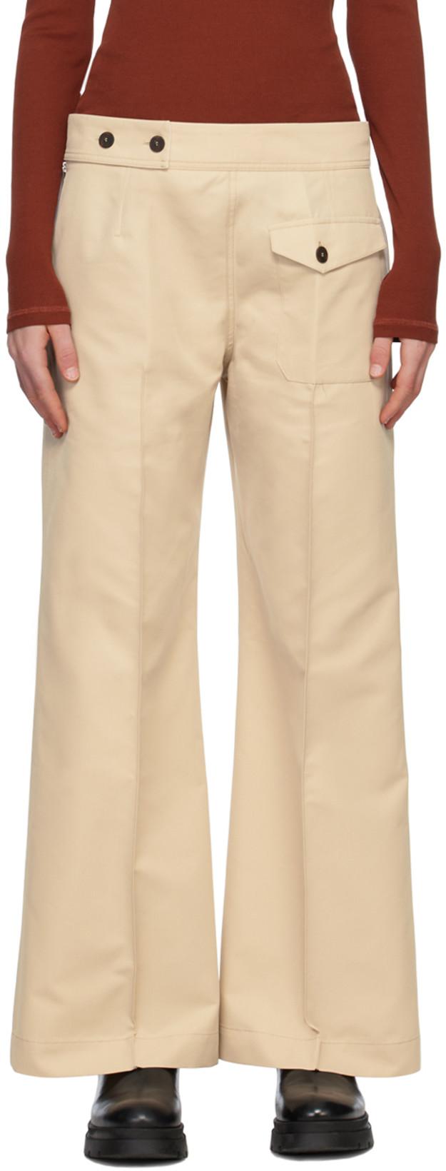 Beige Acapulco Trousers by STUDIO NICHOLSON