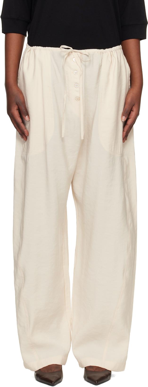 Beige Hera Trousers by STUDIO NICHOLSON