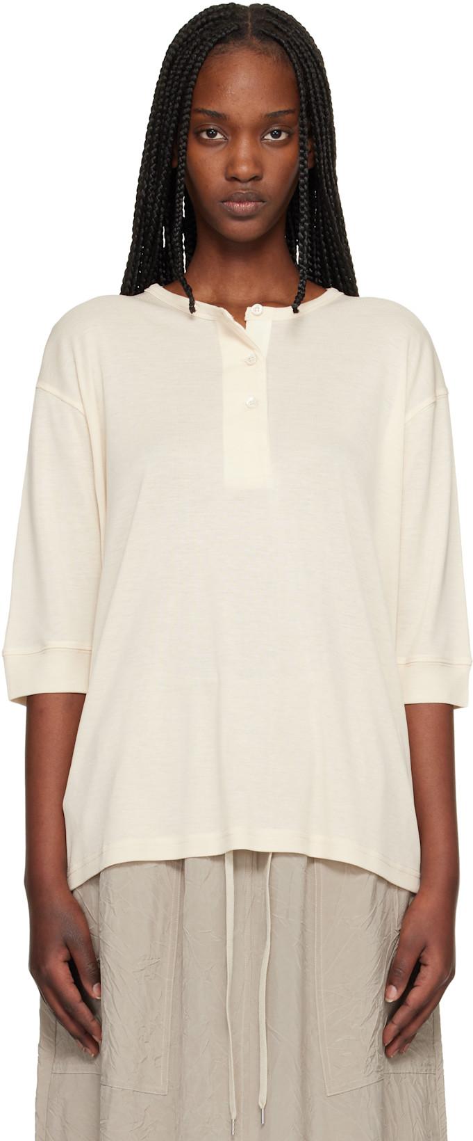 Beige Lorem Jersey Henley by STUDIO NICHOLSON