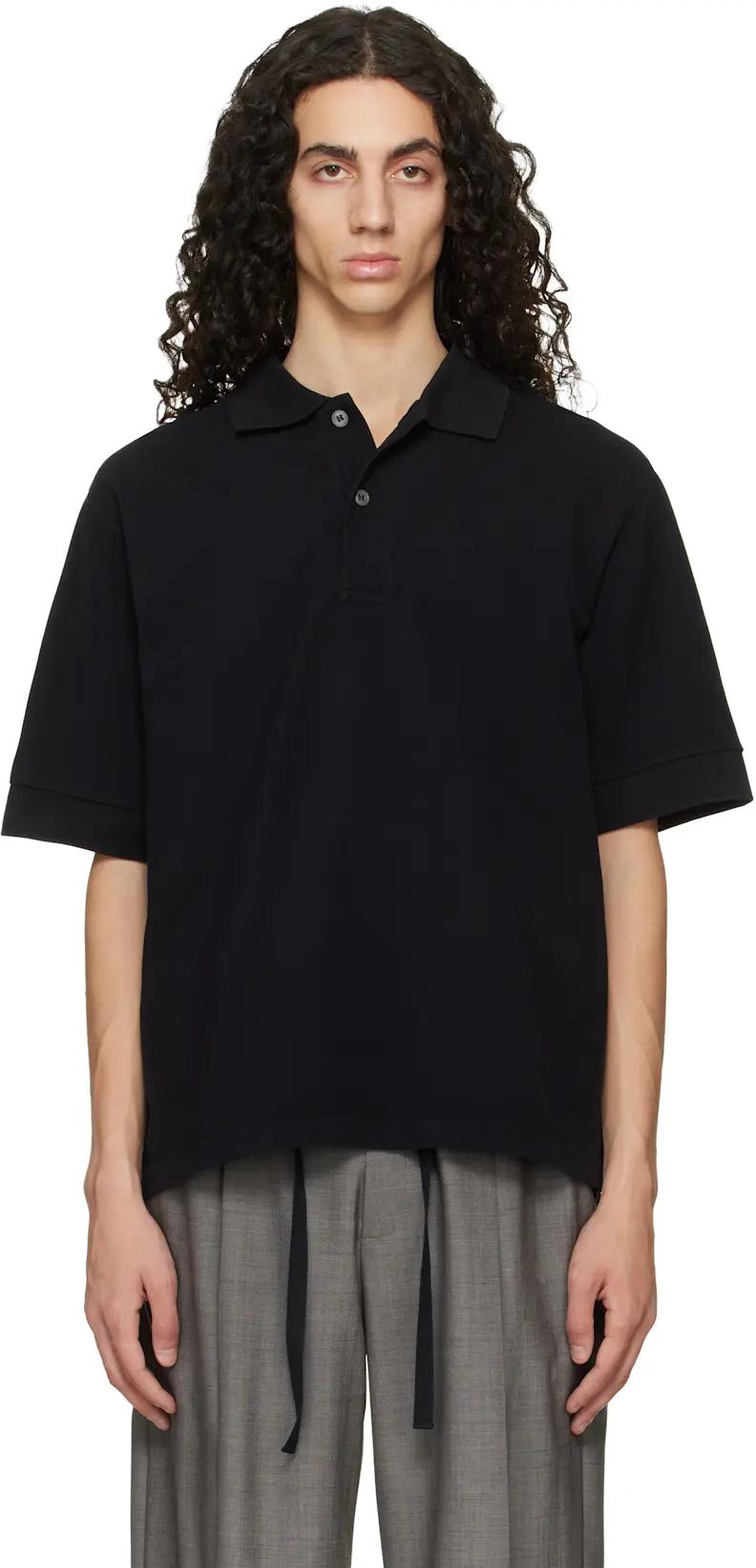 Black Balaton Jersey Polo by STUDIO NICHOLSON