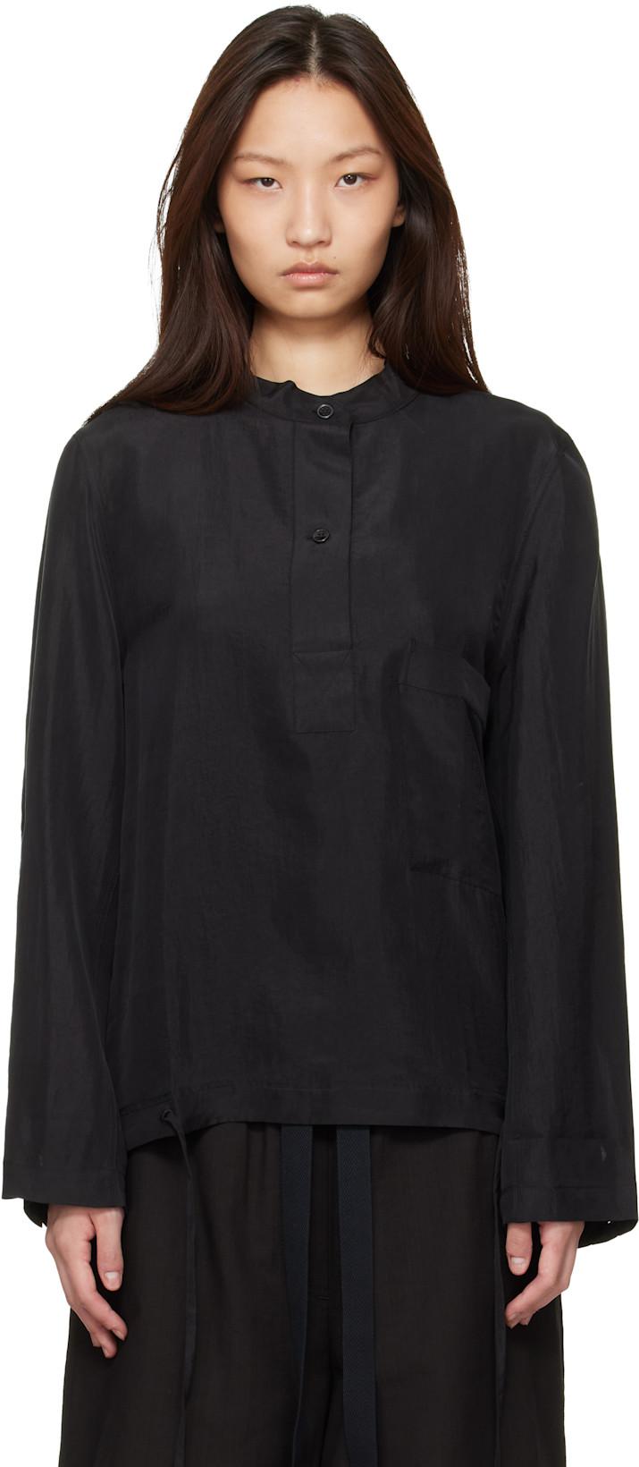 Black Baye Twill Shirt by STUDIO NICHOLSON