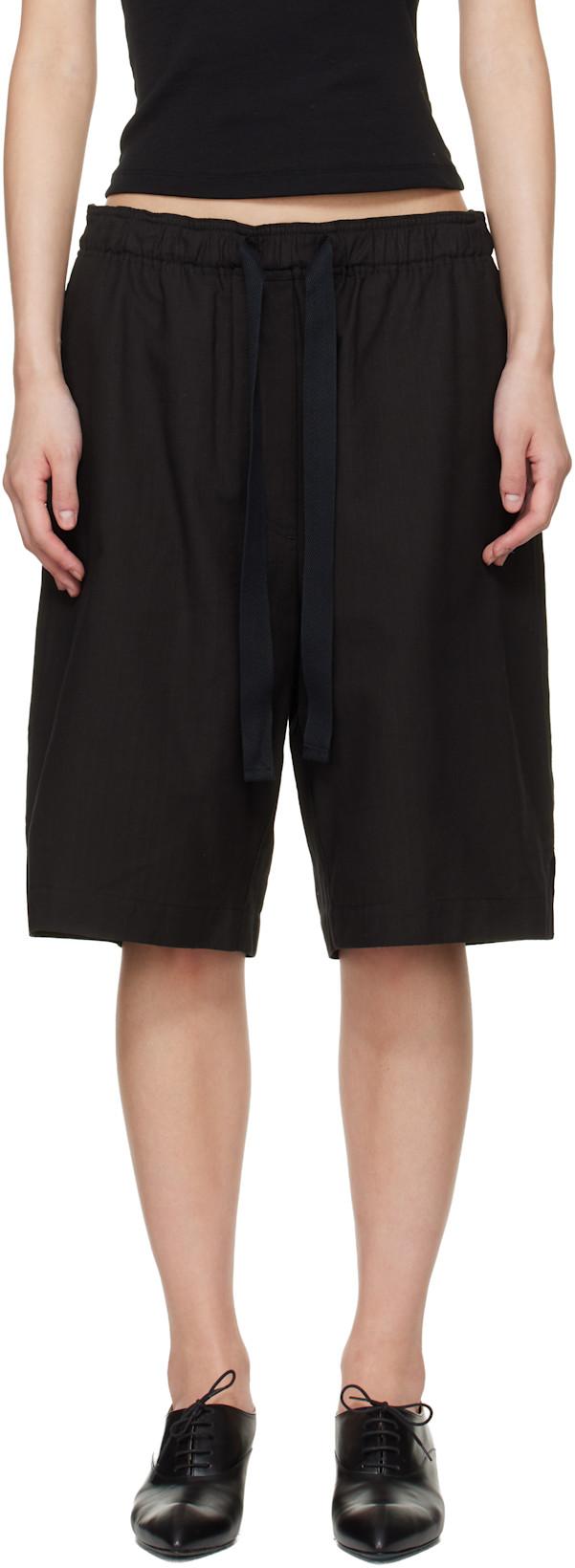 Black Demba Shorts by STUDIO NICHOLSON