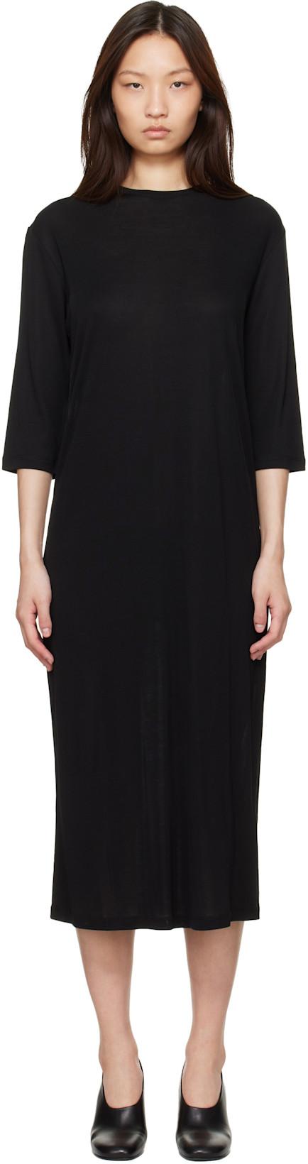 Black Milner Jersey Midi Dress by STUDIO NICHOLSON