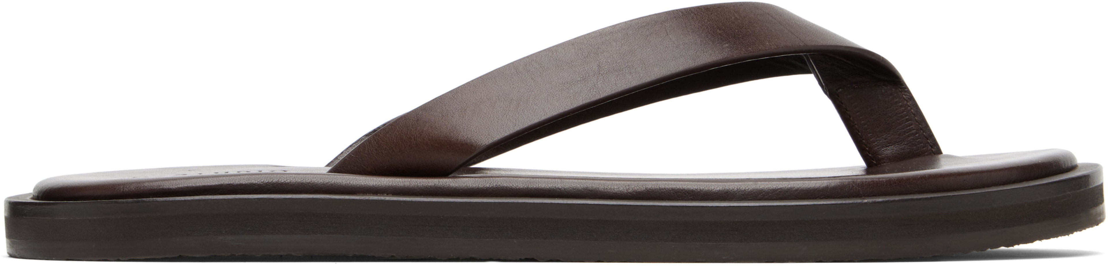 Brown Curren Flip-Flops by STUDIO NICHOLSON