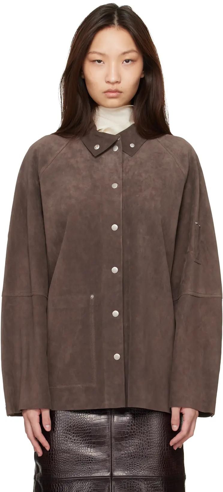 Brown Dash Suede Jacket by STUDIO NICHOLSON