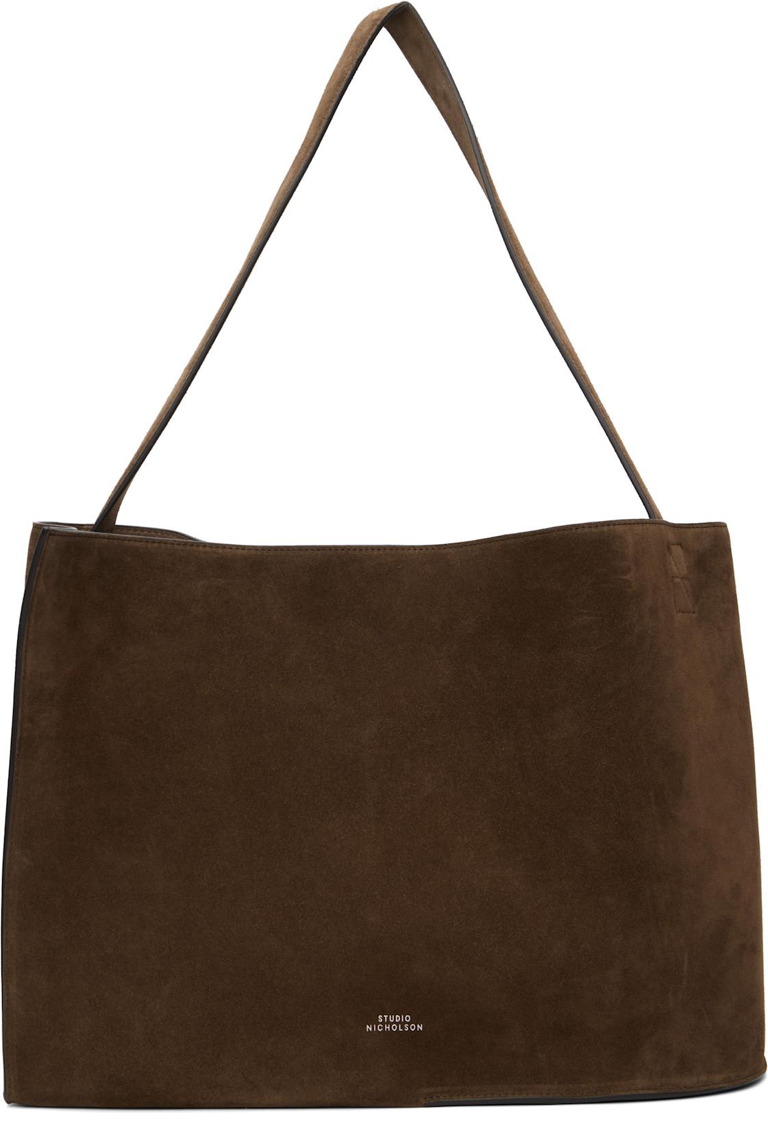 Brown Doublet Suede Carryall Tote by STUDIO NICHOLSON