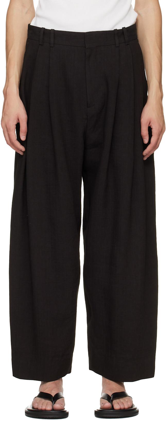Brown Line Trousers by STUDIO NICHOLSON